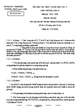Đề thi học sinh giỏi môn Hóa học Lớp 11 - Năm học 2019-2020 - Sở giáo dục và đào tạo Thanh Hóa (Có đáp án)